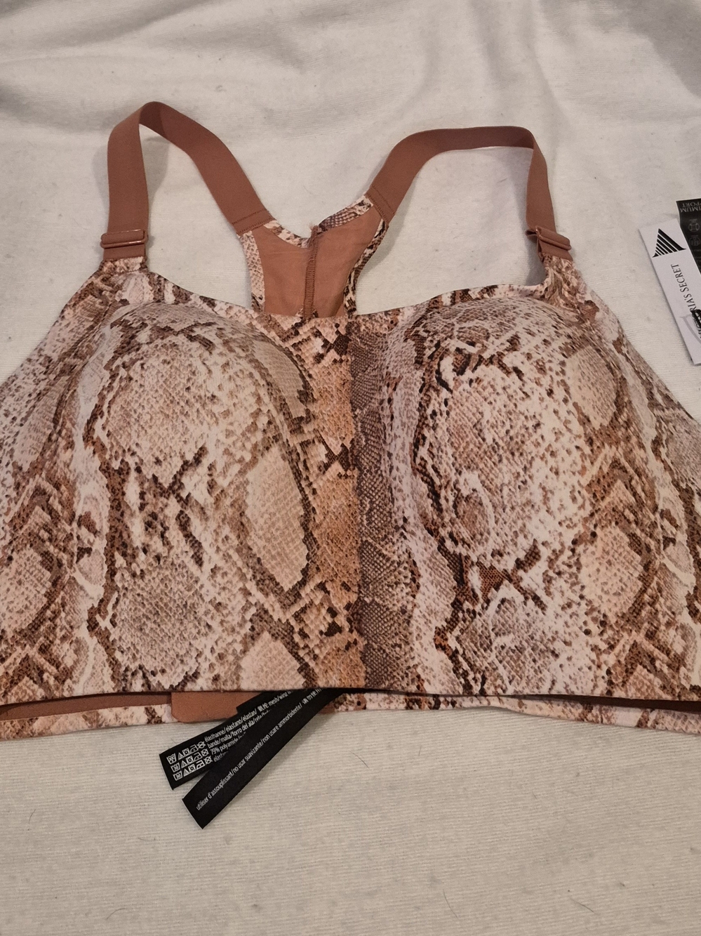 Victoria's Secret Tan & Cream Snake-Print On Pointe Sports Bra